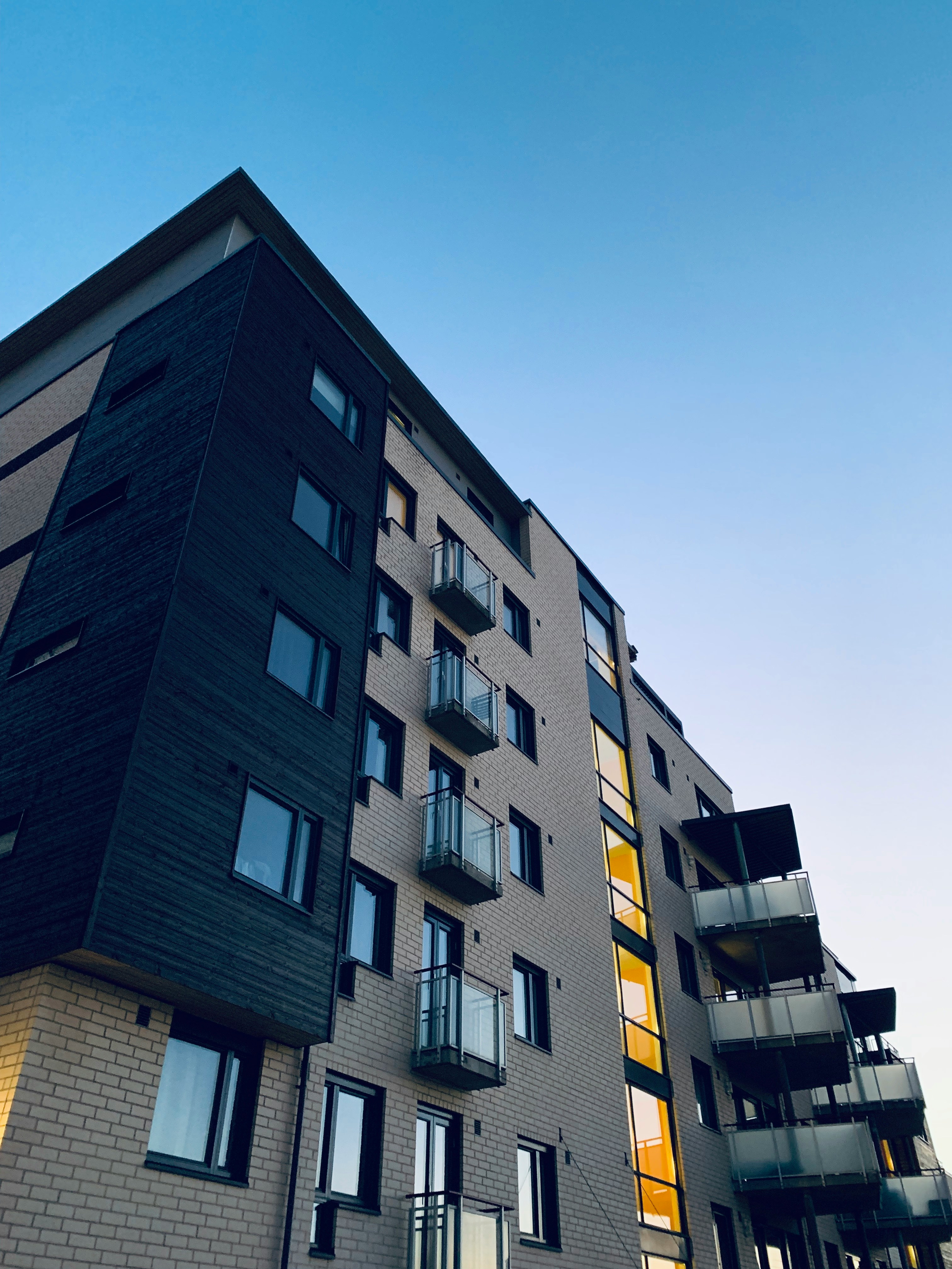 Modern residential tower with glass facade